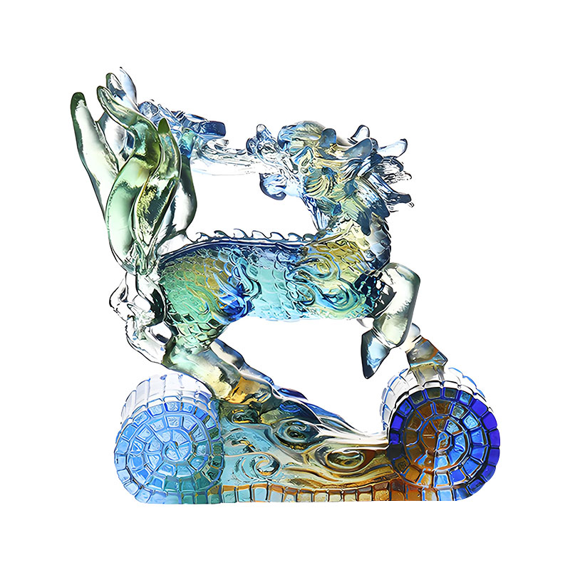 الحكمة كيرين الأزرق العنبر الأخضر الزجاج الملون زخرفة الكريستال