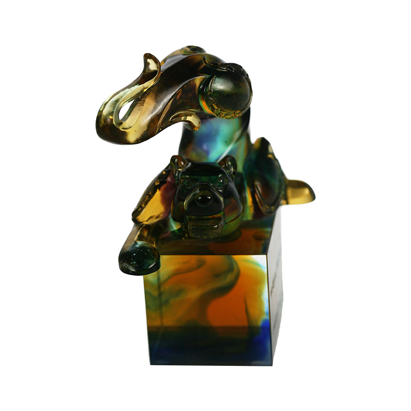 ختم الكريستال الزجاجي النمر