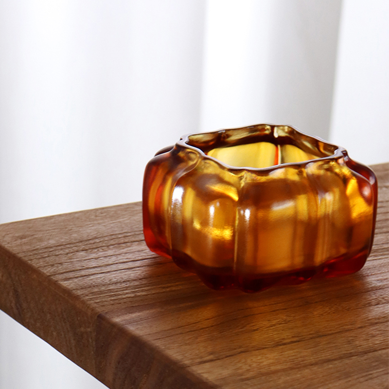 وعاء ماء زجاجي كريستالي أرجواني على شكل يقطين