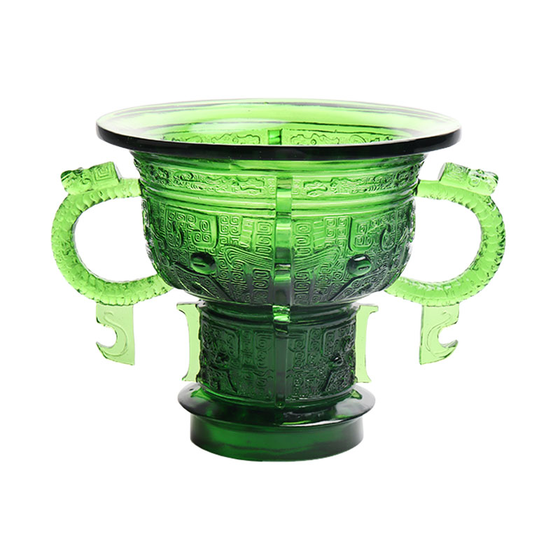 حامل ثلاثي صيني بمقبض آذان تنين ونمط شوكة