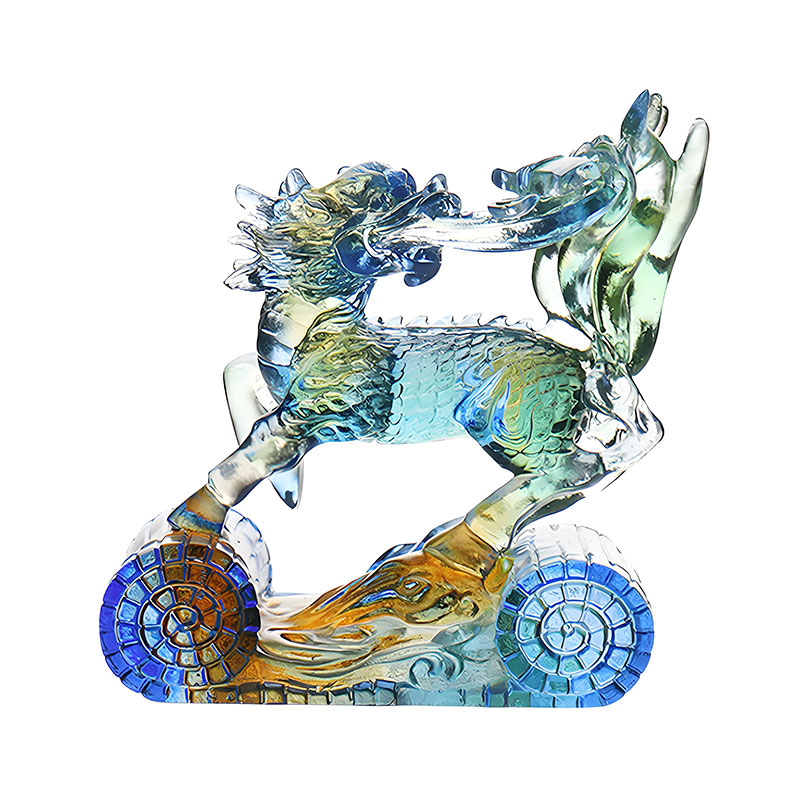 الحكمة كيرين الأزرق العنبر الأخضر الزجاج الملون زخرفة الكريستال