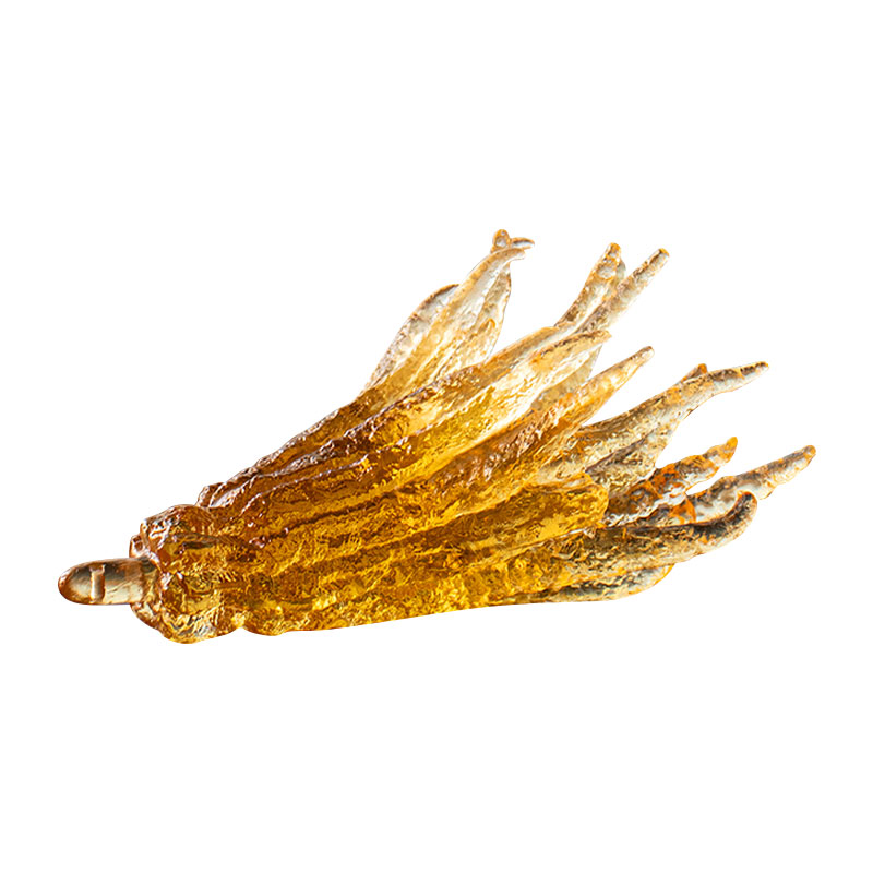 حامل بخور زجاجي ذهبي اللون على شكل يد