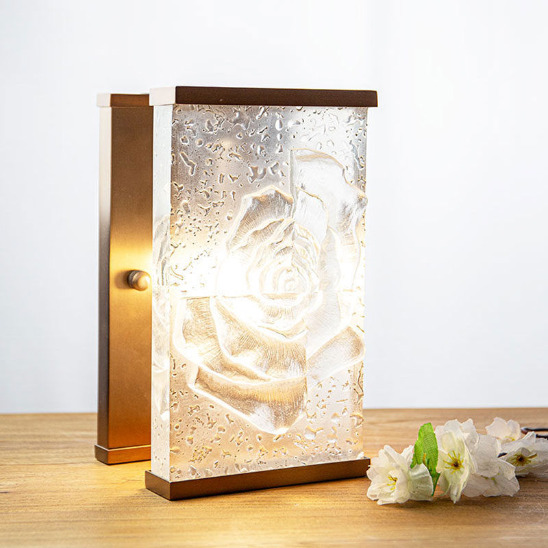 زخارف مصابيح زخرفية من الزجاج المزجج مستطيلة الشكل