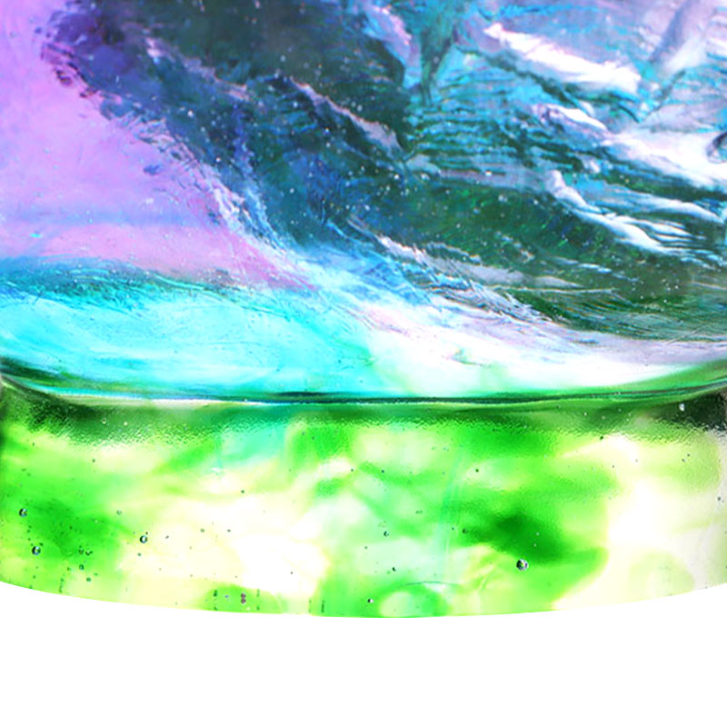 وعاء فاكهة زجاجي كريستالي مزين بطيور