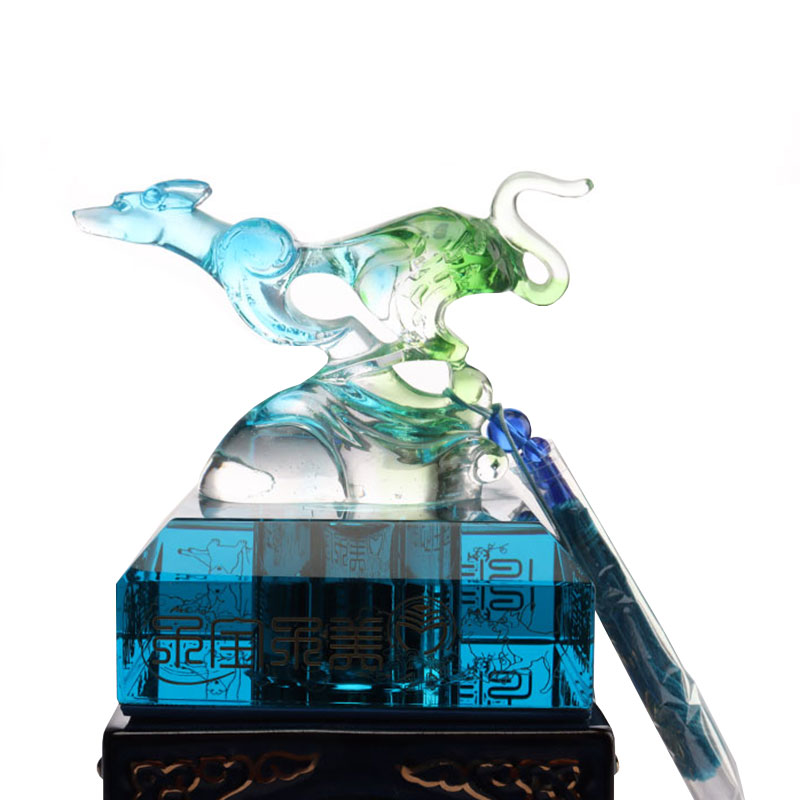 غطاء زجاجة غزال أزرق، زخارف زخرفية، أدوات زجاجة نبيذ زجاجية