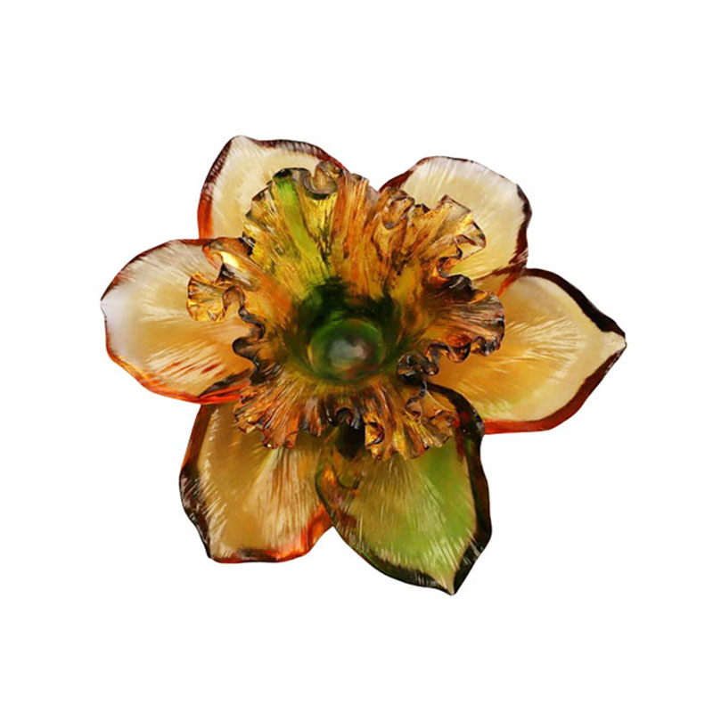 حامل شموع زجاجي على شكل بتلة