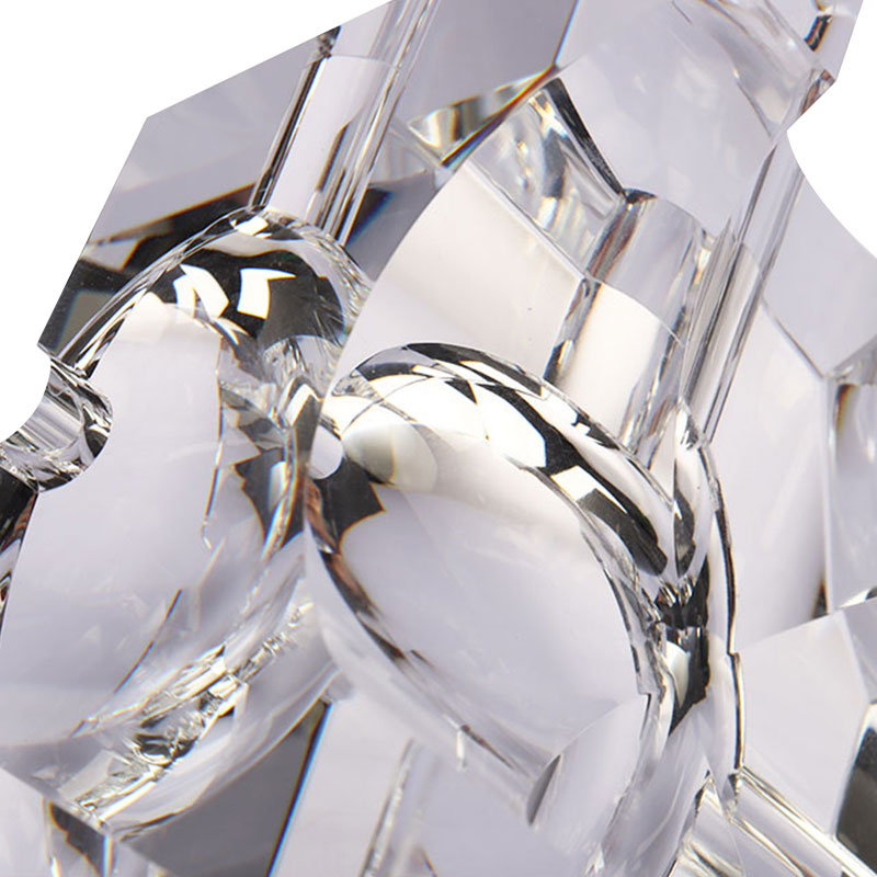 تصميم هندسي بسيط منفضة سجائر كريستال زجاجية شفافة