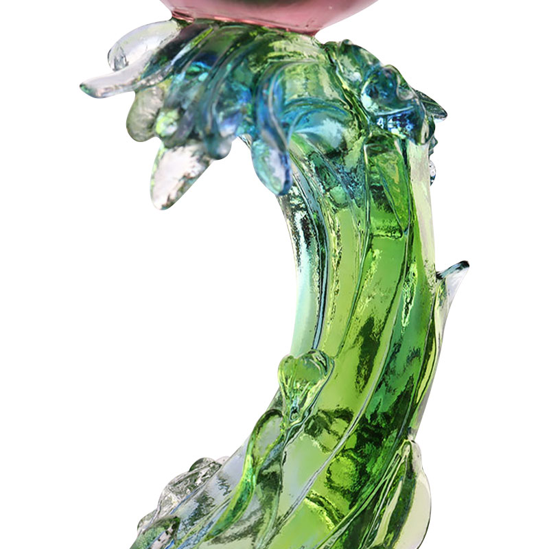 شمعدان زجاجي كريستالي على شكل زهرة اللوتس