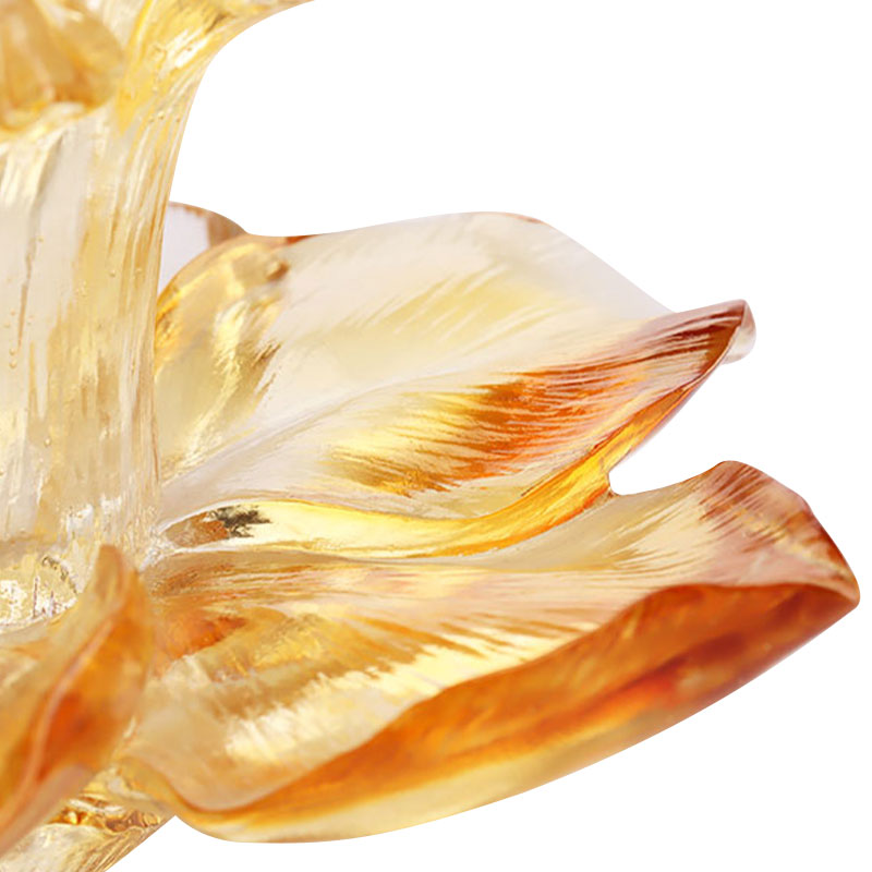 حامل شموع زجاجي على شكل بتلة