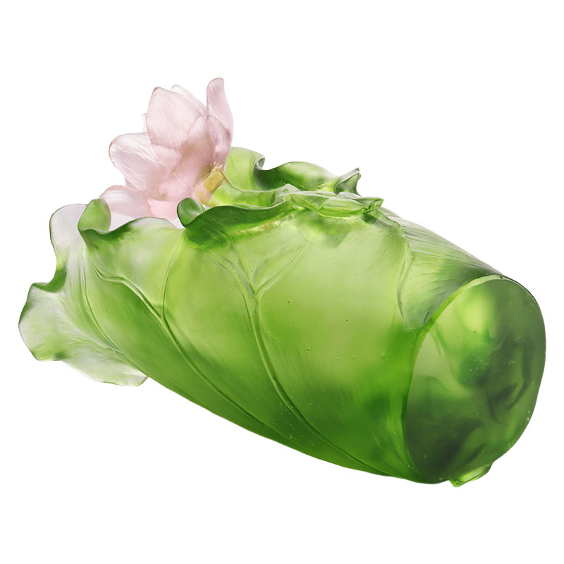 مجموعة مزهرية زجاجية كريستالية لتزيين المدخل من سلسلة لوتس