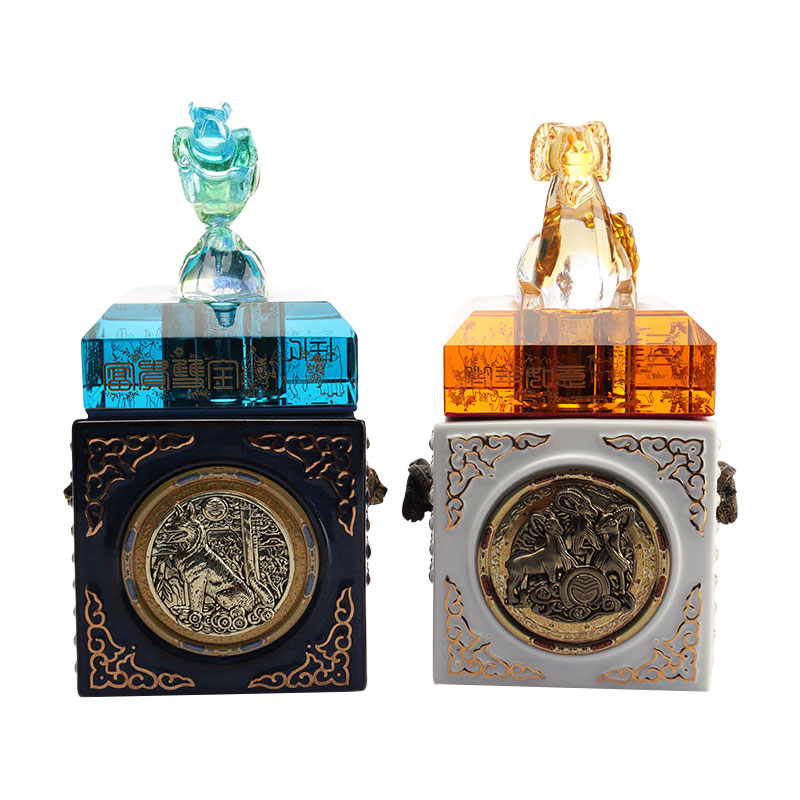 غطاء زجاجة غزال أزرق، زخارف زخرفية، أدوات زجاجة نبيذ زجاجية