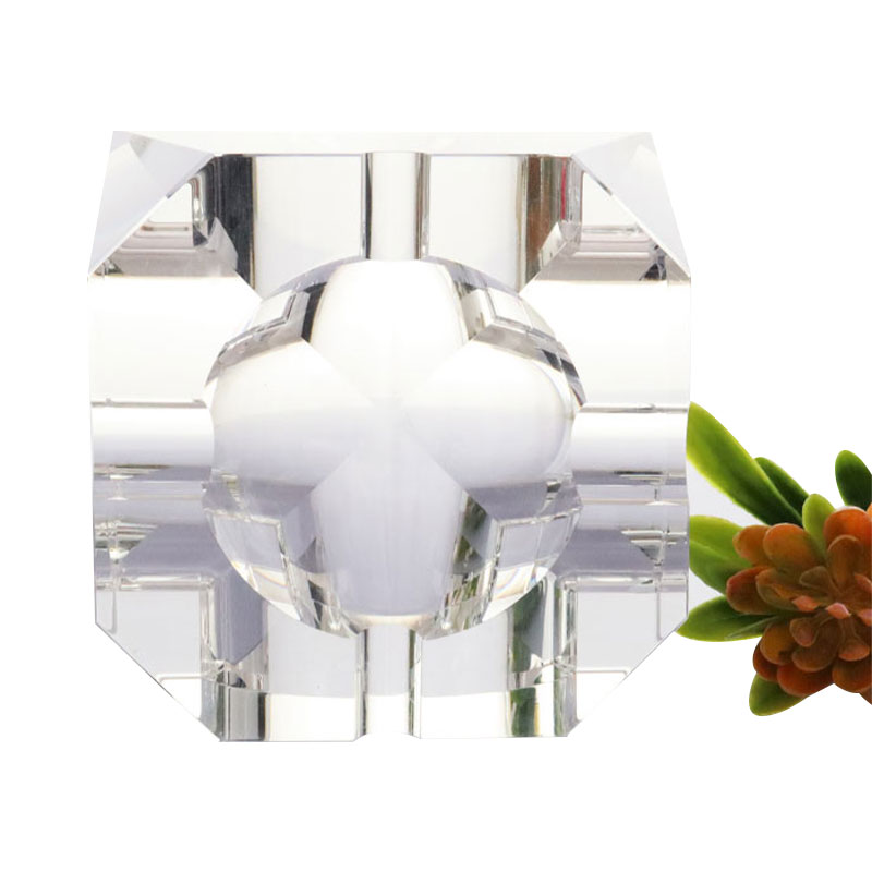 تصميم هندسي بسيط منفضة سجائر كريستال زجاجية شفافة