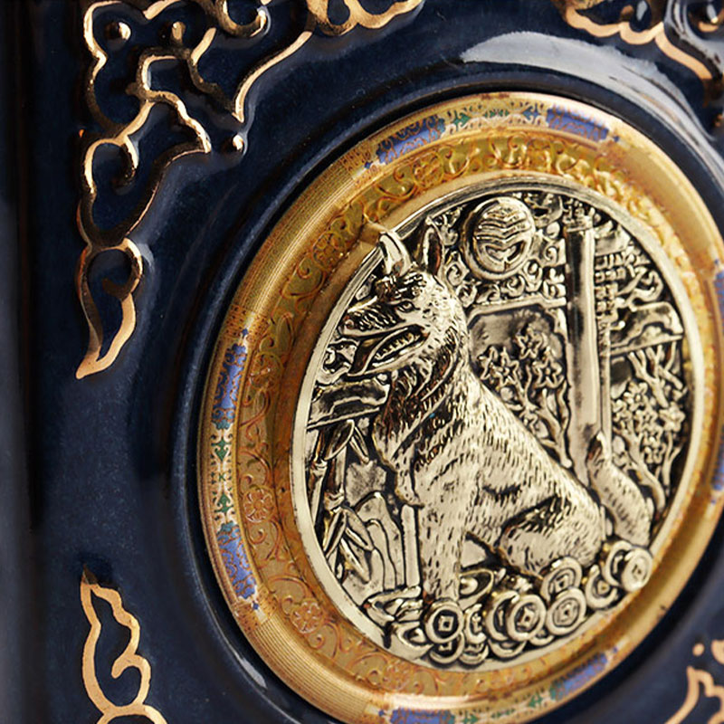 غطاء زجاجة غزال أزرق، زخارف زخرفية، أدوات زجاجة نبيذ زجاجية