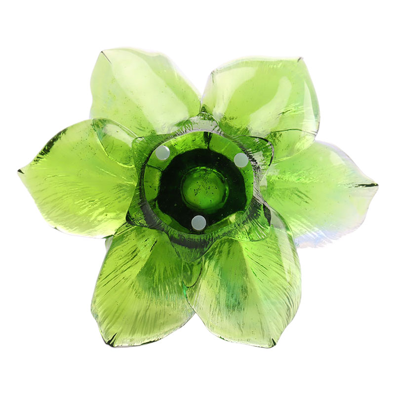 حامل شموع زجاجي على شكل بتلة