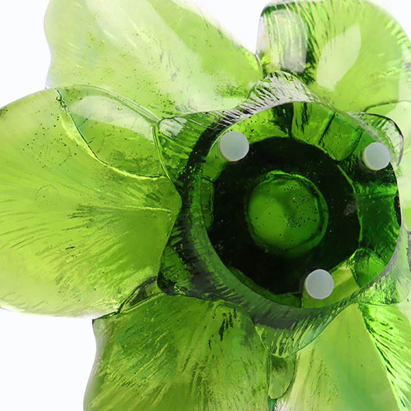 حامل شموع زجاجي على شكل بتلة