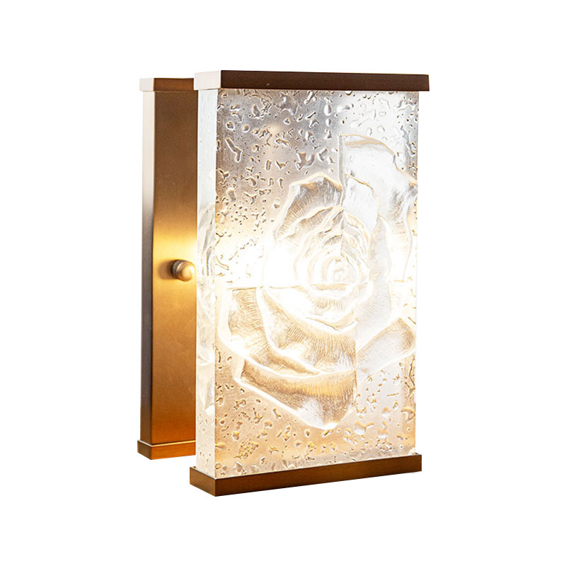 زخارف مصابيح زخرفية من الزجاج المزجج مستطيلة الشكل