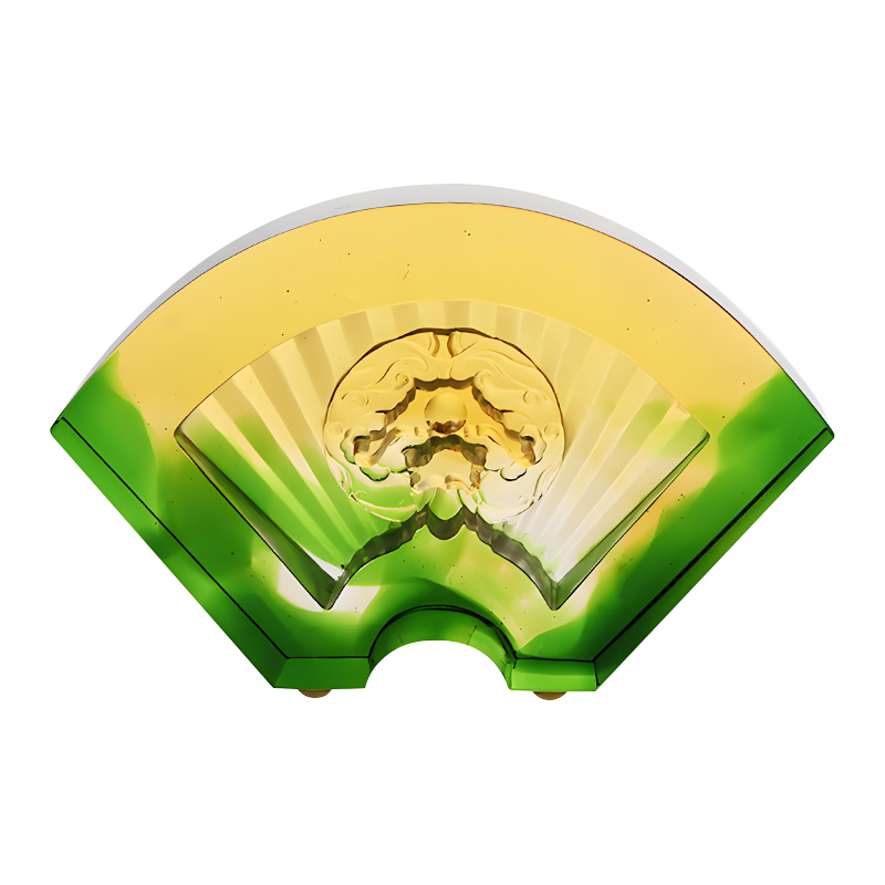 الحلي الزجاجية المزججة على شكل مروحة صينية