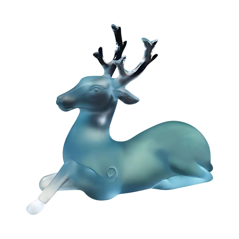 حامل فرشاة زجاجي أزرق على شكل غزال