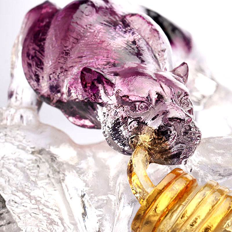 صينية فواكه بيضاوية من الزجاج المزخرف