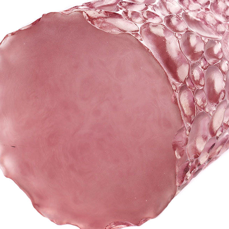 مزهرية زجاجية باللون الأرجواني الوردي