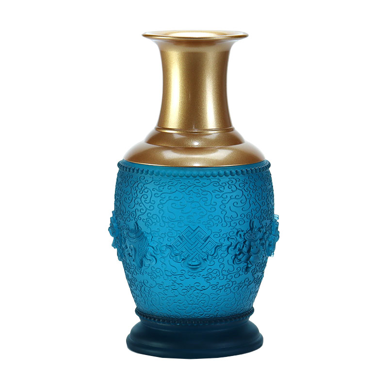 الأزرق الملكي ثمانية رموز الميمون البوذية عروض الزجاج الكريستال