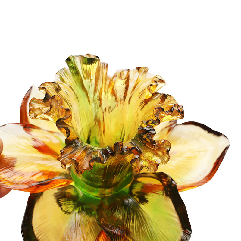 حامل شموع زجاجي على شكل بتلة