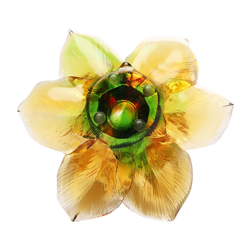 حامل شموع زجاجي على شكل بتلة