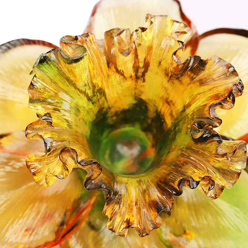 حامل شموع زجاجي على شكل بتلة