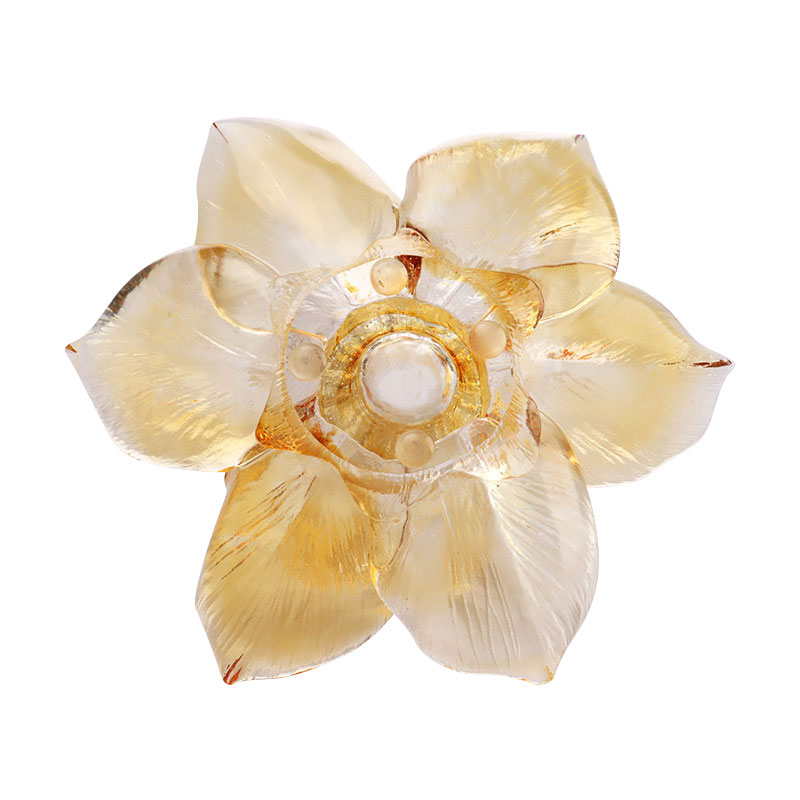 حامل شموع زجاجي على شكل بتلة