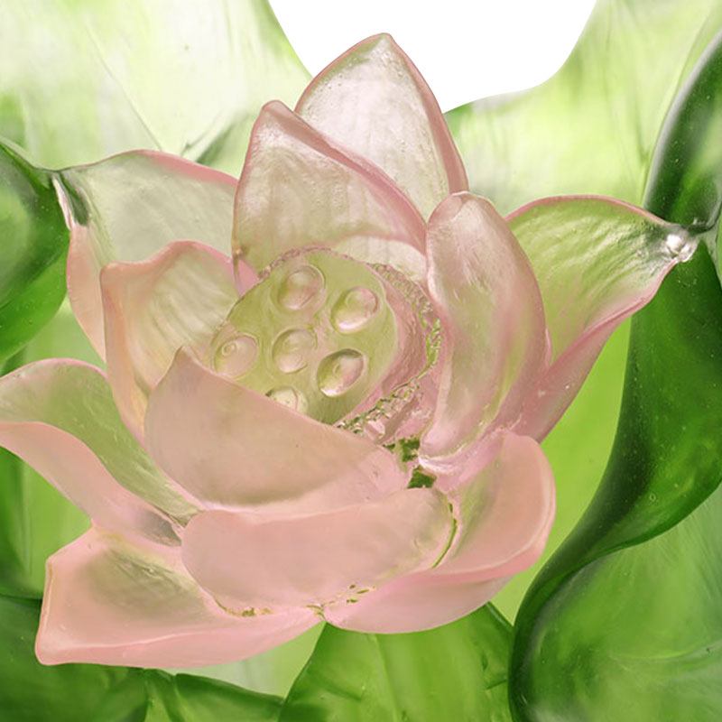 مجموعة مزهرية زجاجية كريستالية لتزيين المدخل من سلسلة لوتس