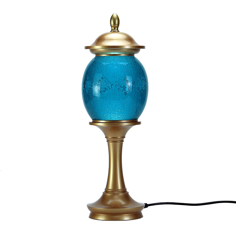 الأزرق الملكي ثمانية رموز الميمون البوذية عروض الزجاج الكريستال