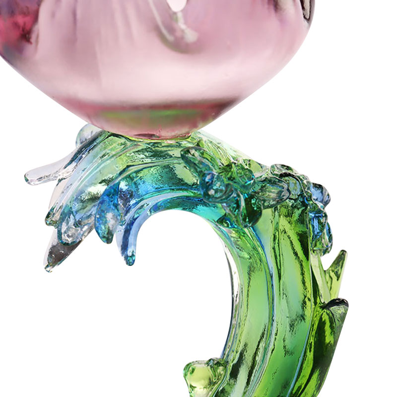 شمعدان زجاجي كريستالي على شكل زهرة اللوتس