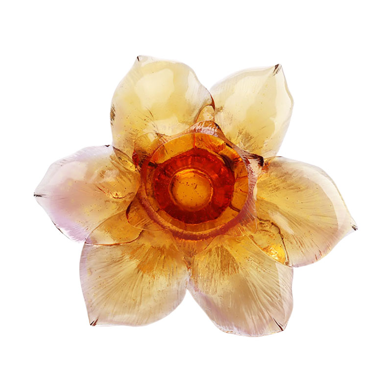 حامل شموع زجاجي على شكل بتلة