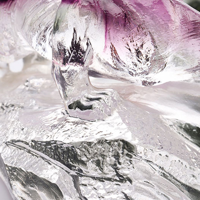 صينية فواكه بيضاوية من الزجاج المزخرف