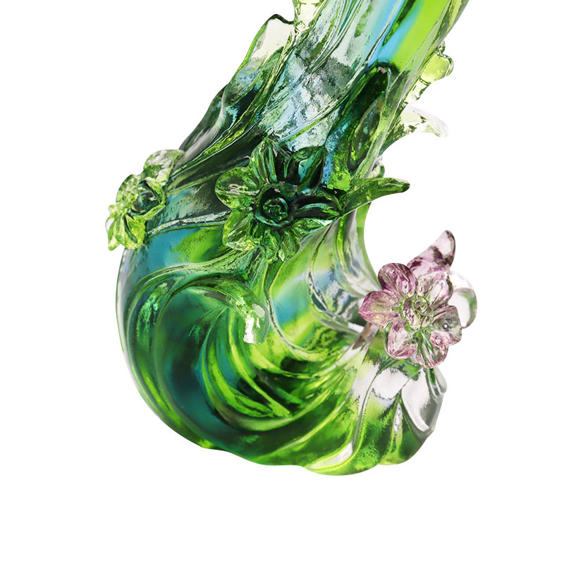 شمعدان زجاجي كريستالي على شكل زهرة اللوتس