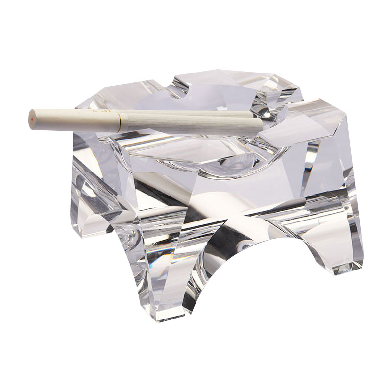 تصميم هندسي بسيط منفضة سجائر كريستال زجاجية شفافة