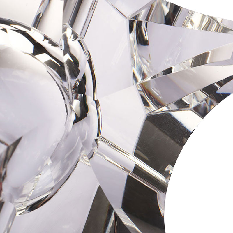 تصميم هندسي بسيط منفضة سجائر كريستال زجاجية شفافة