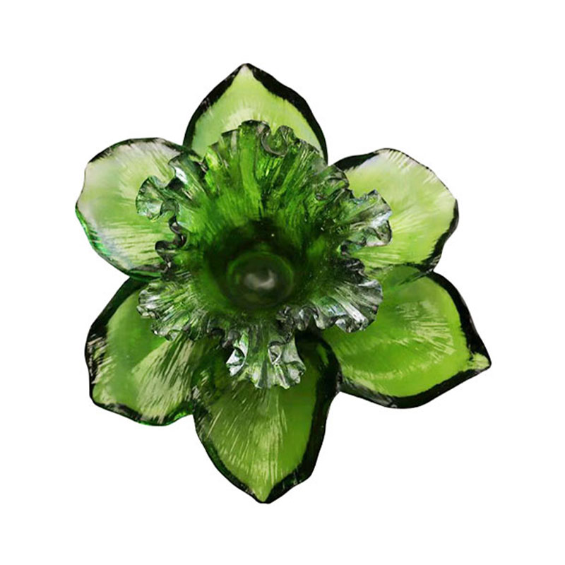 حامل شموع زجاجي على شكل بتلة