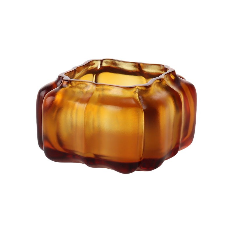 وعاء ماء زجاجي كريستالي أرجواني على شكل يقطين