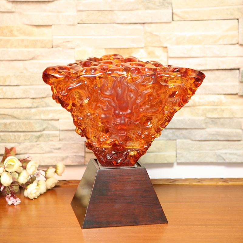 مصباح ديكور زجاجي برتقالي لسطح المكتب