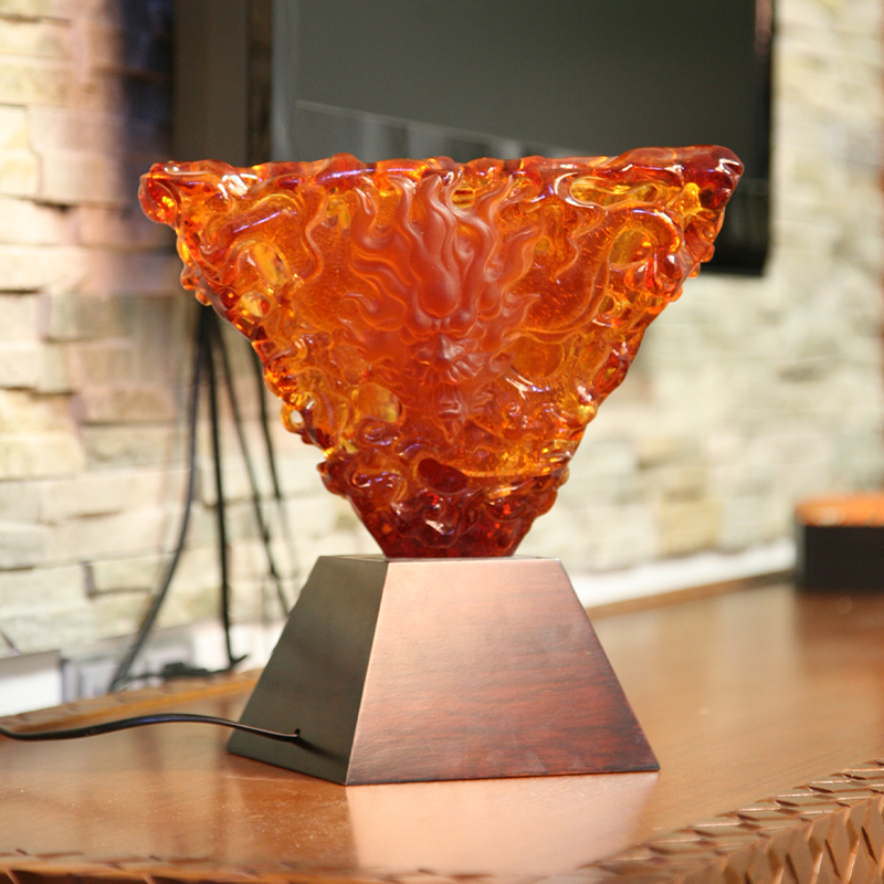 مصباح ديكور زجاجي برتقالي لسطح المكتب