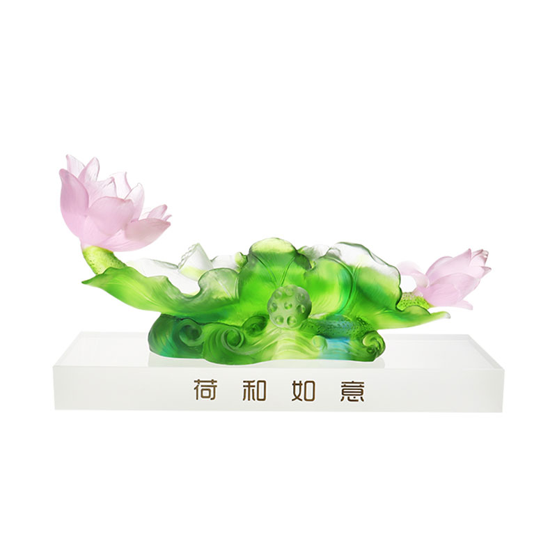 مجموعة مزهرية زجاجية كريستالية لتزيين المدخل من سلسلة لوتس